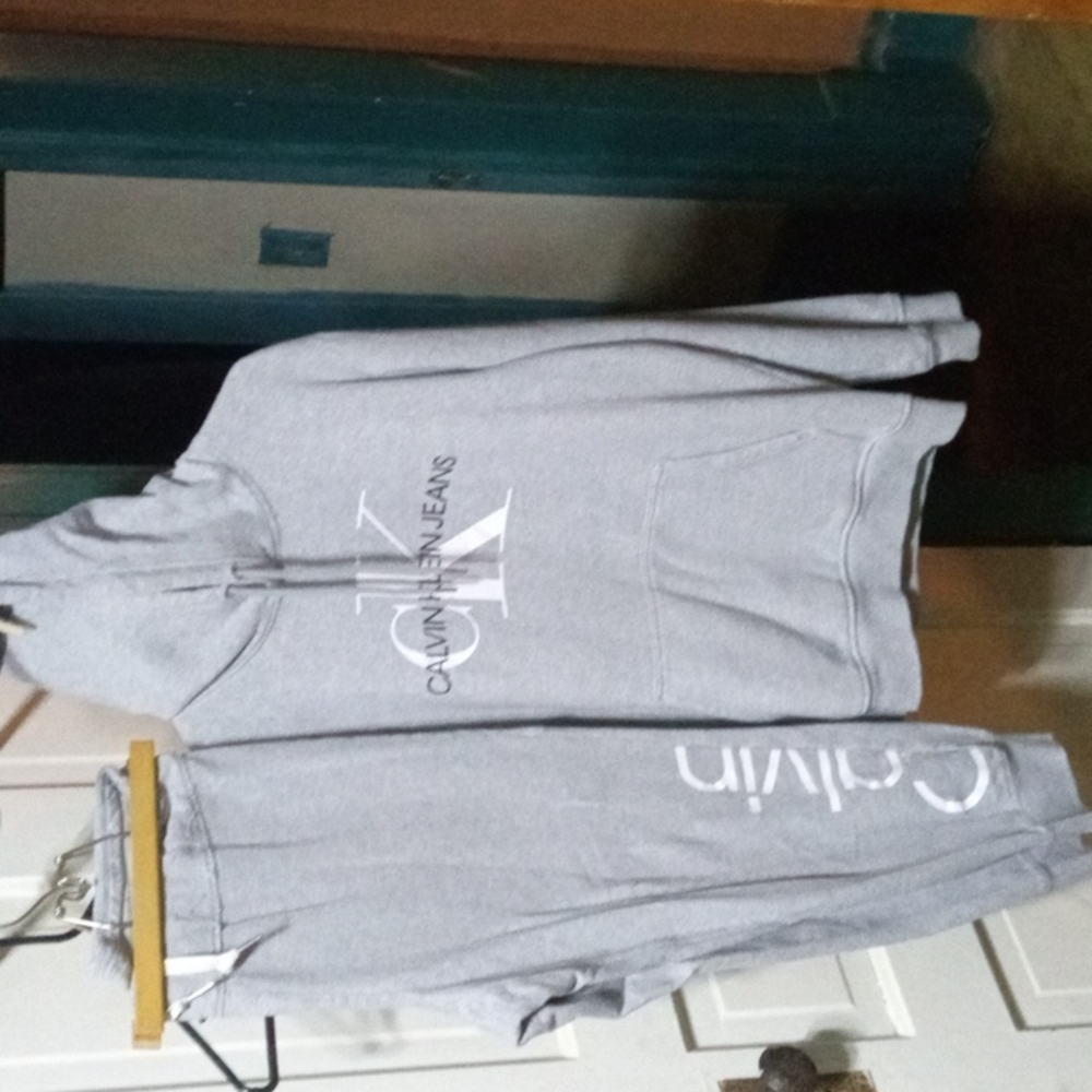 Calvin Klein Performance sweat suit tracksuit hoodie 2pc designer top LG & XL